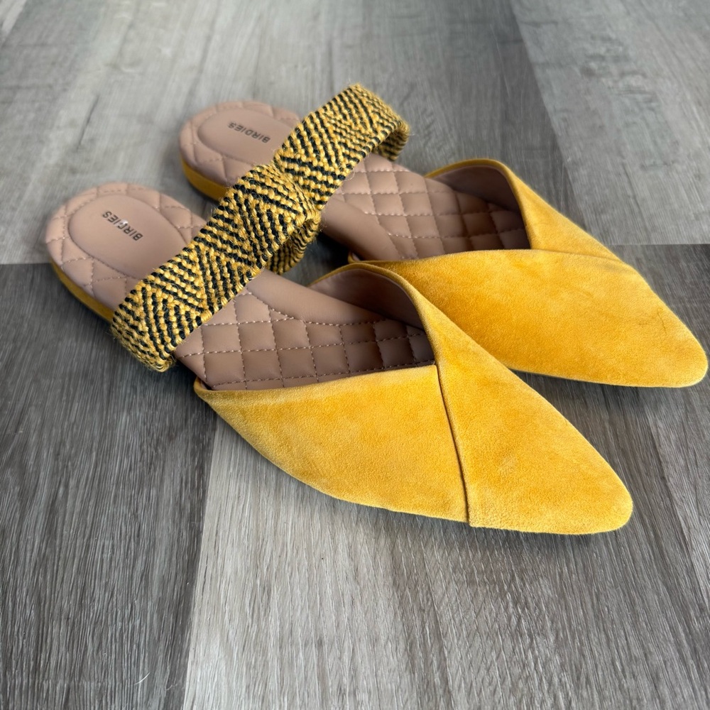 Birdies Yellow Flats with Patterned Strap